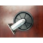 8" Stainless Steel Rigid Caster with Black Maxim Wheel